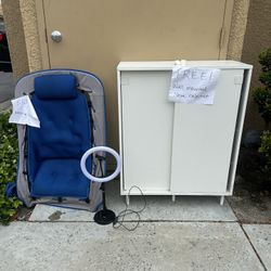 Free shoe cabinet, Camping Chairs And Ring Light 