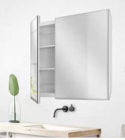 30 in. W x 26 in. H Rectangular Wood Composite Medicine Cabinet with Mirror