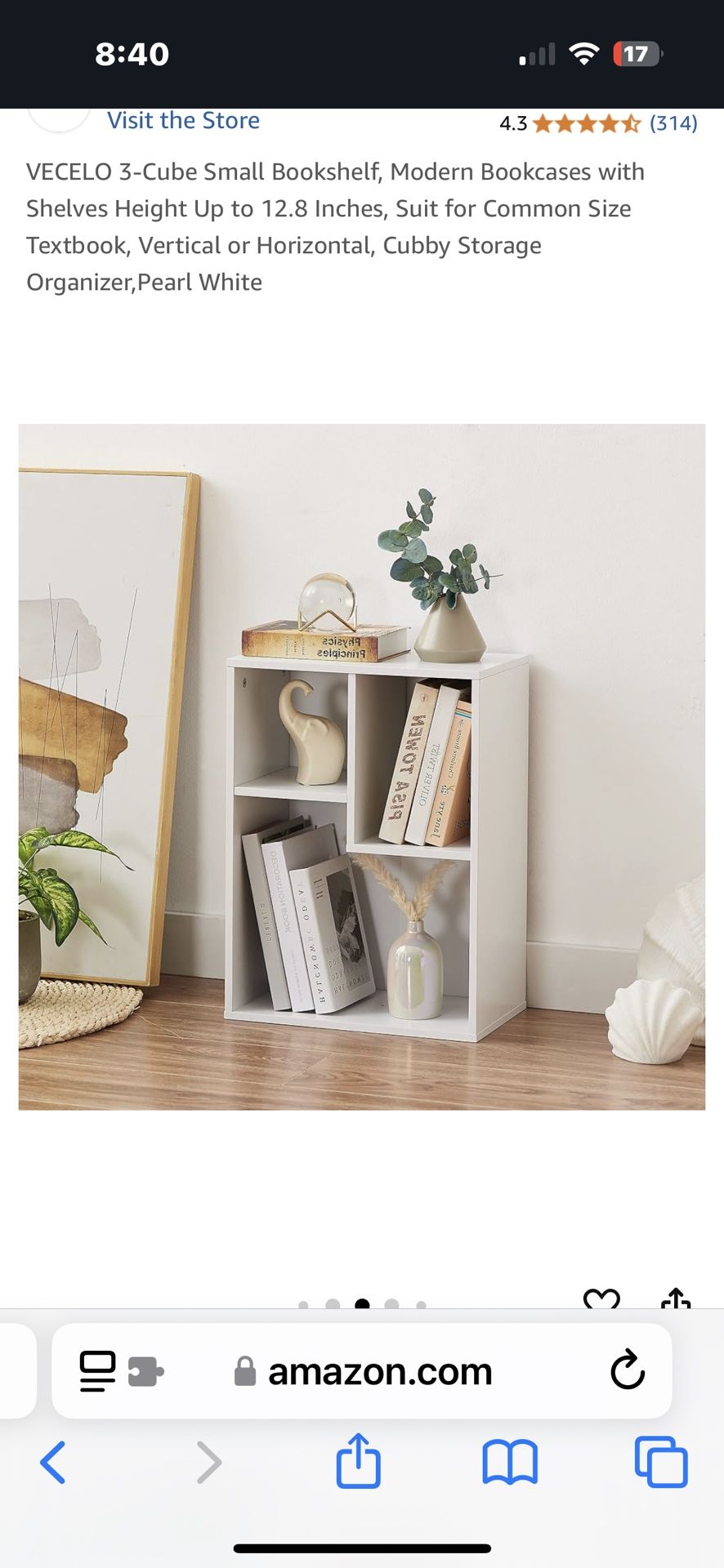 3 Cubed Size Small Book Modern Bookcase (x2)