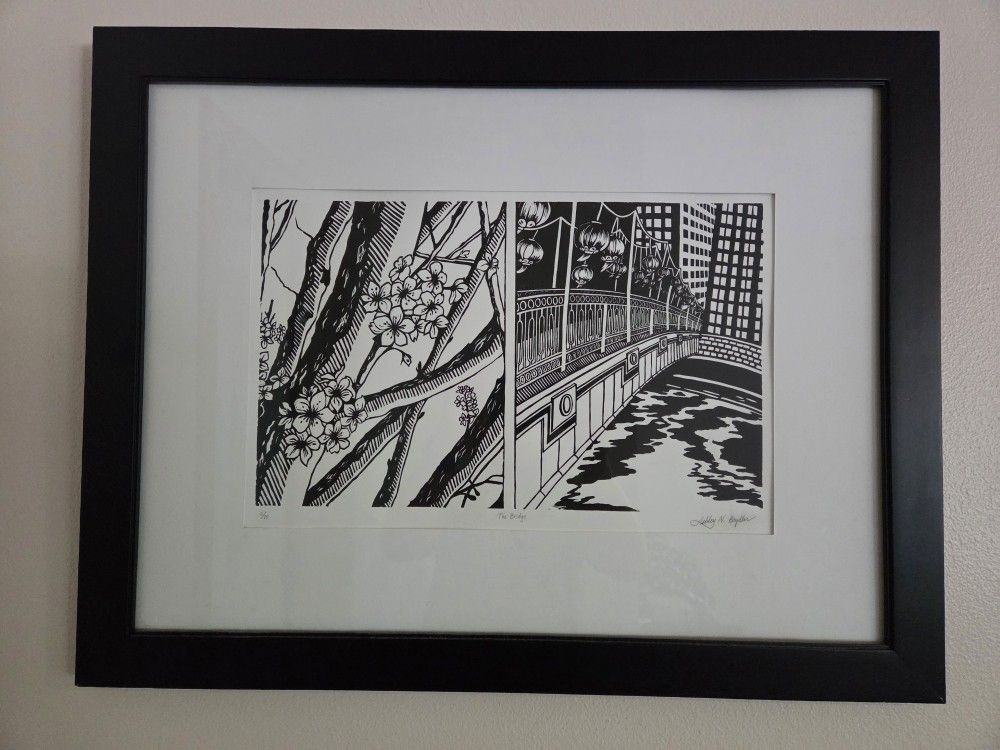 Original linocut print of Artist 'Ashley Cameron'