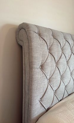 Gray king bed with box (FREE)