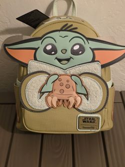Loungefly Mandalorian Grogu And Crabbies Cosplay Mini Backpack