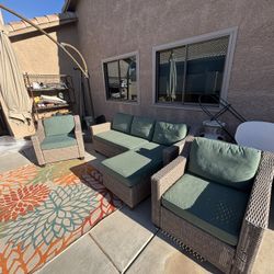 Patio Sectional And Two Chairs