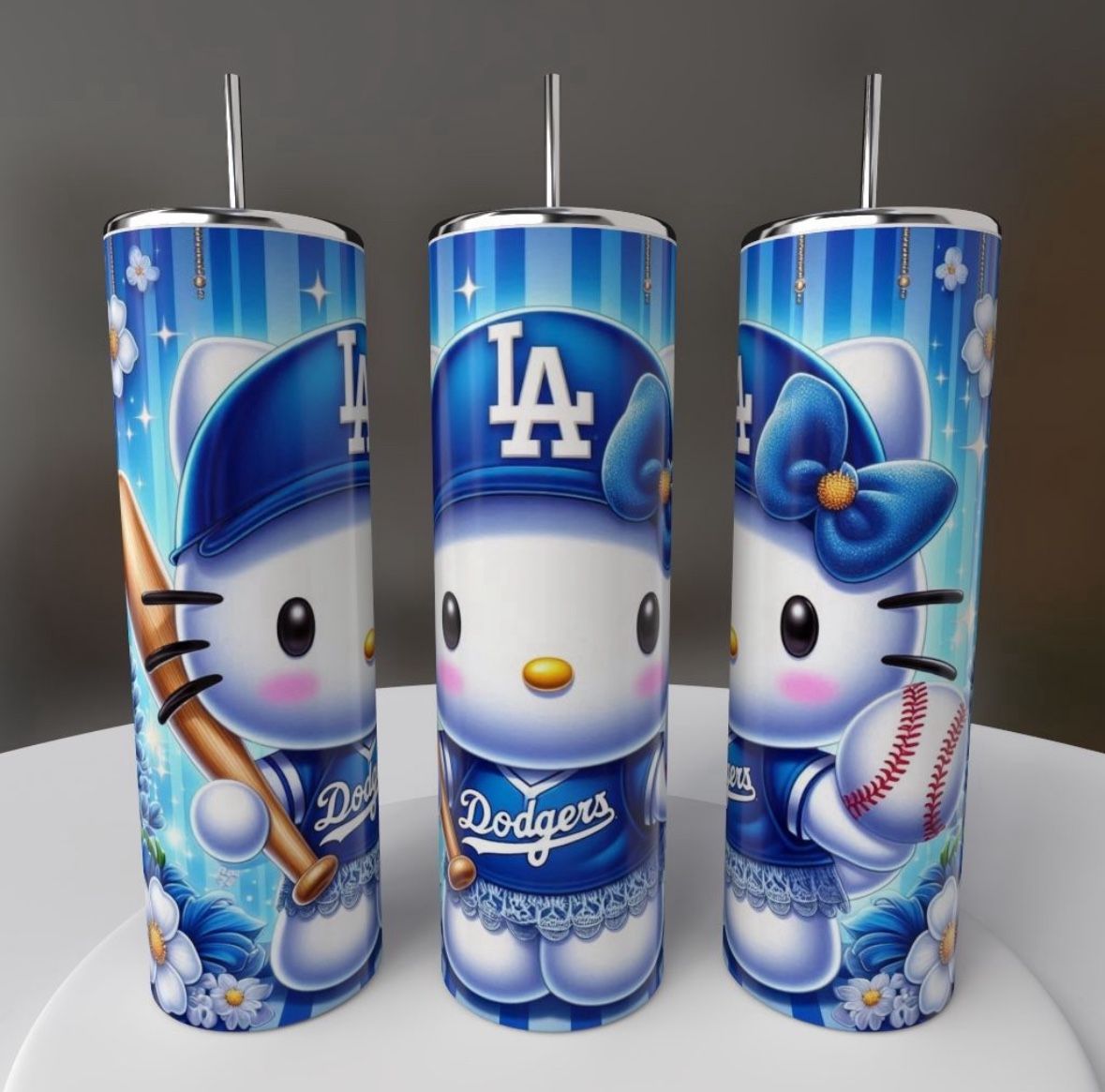 Los Angeles Dodgers Baseball Hello Kitty Tumbler