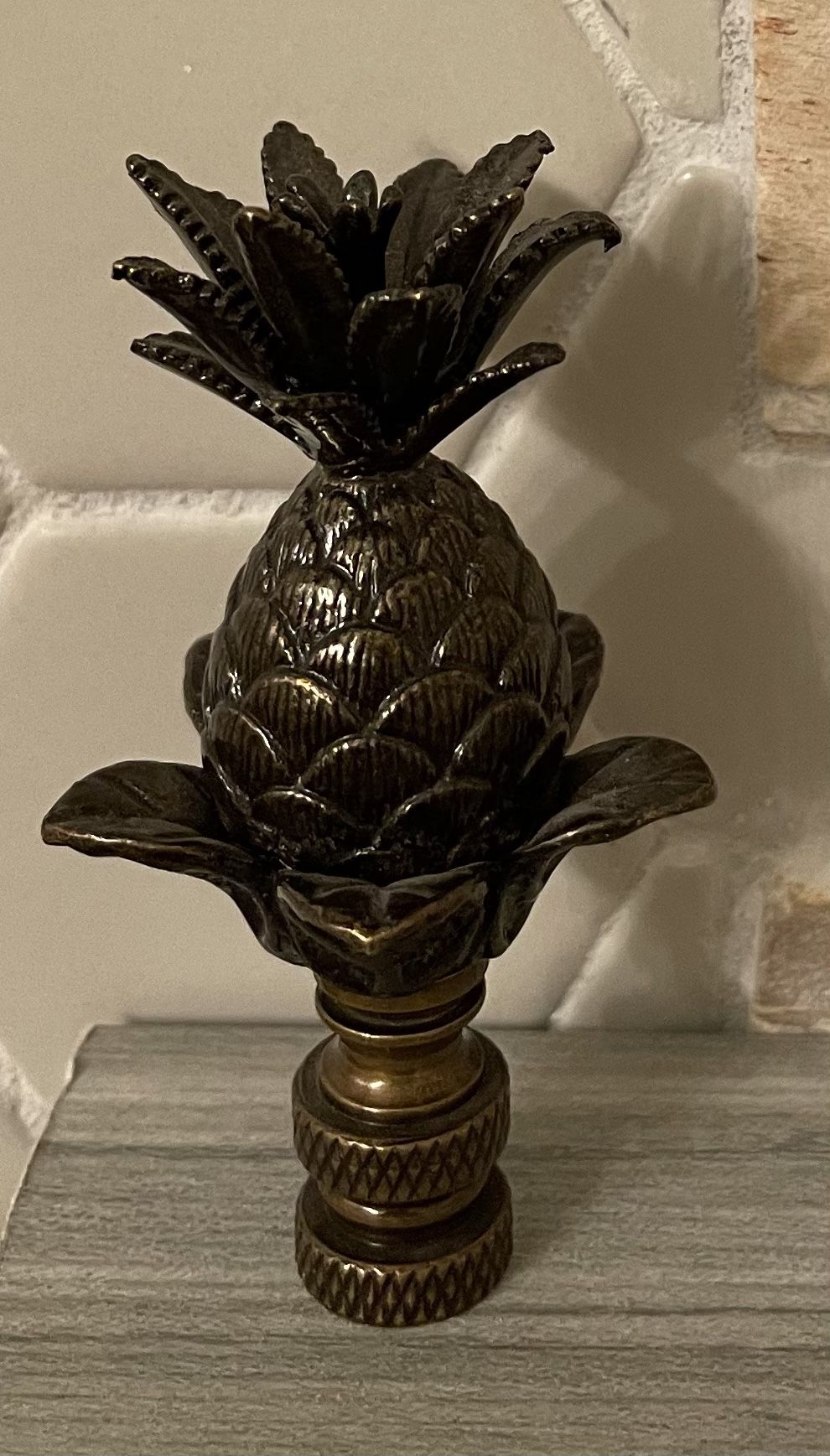 Vintage Bronze Pineapple Lamp Finial