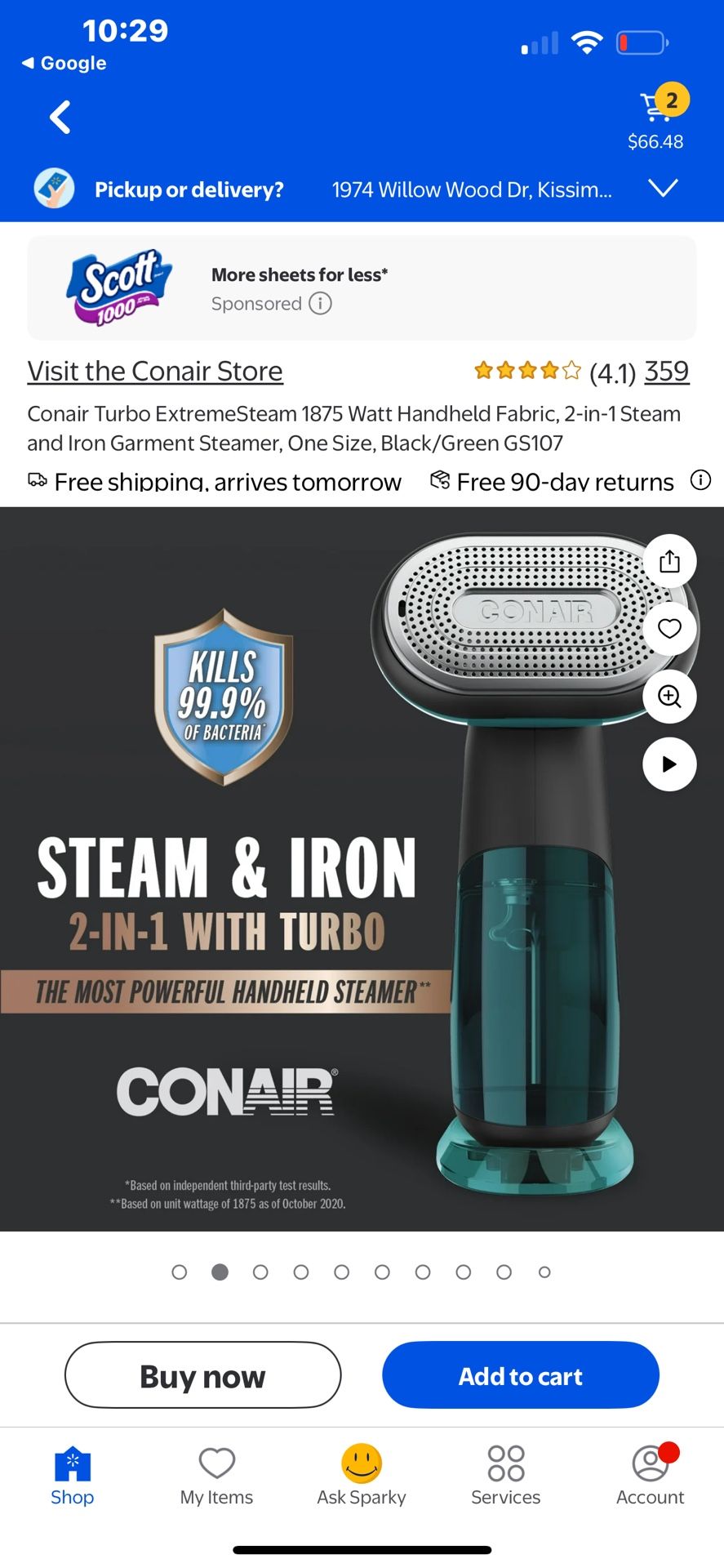 Conair 2-in-1 Steam and Iron Garment Steamer