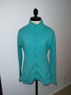Lucy Women's Teal Power Max Full Zip Form Fitting Athletic  Jacket Size Medium