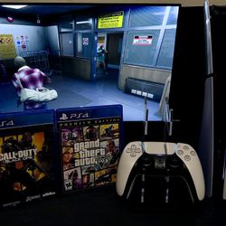 PS5 Slim Digital 1TB + Control + GTA V + Black Ops 4 — Funciona perfecto, sin caja