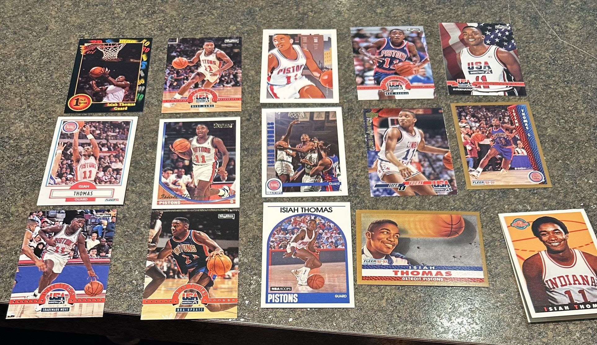 Isiah Thomas 15 Basketball Card Lot