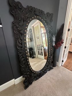 Hand carved luxury floor mirror