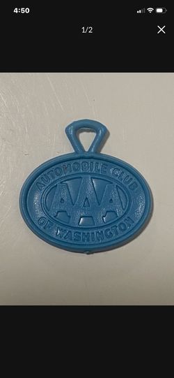Vintage AAA Automobile Club of Washington license plate topper,