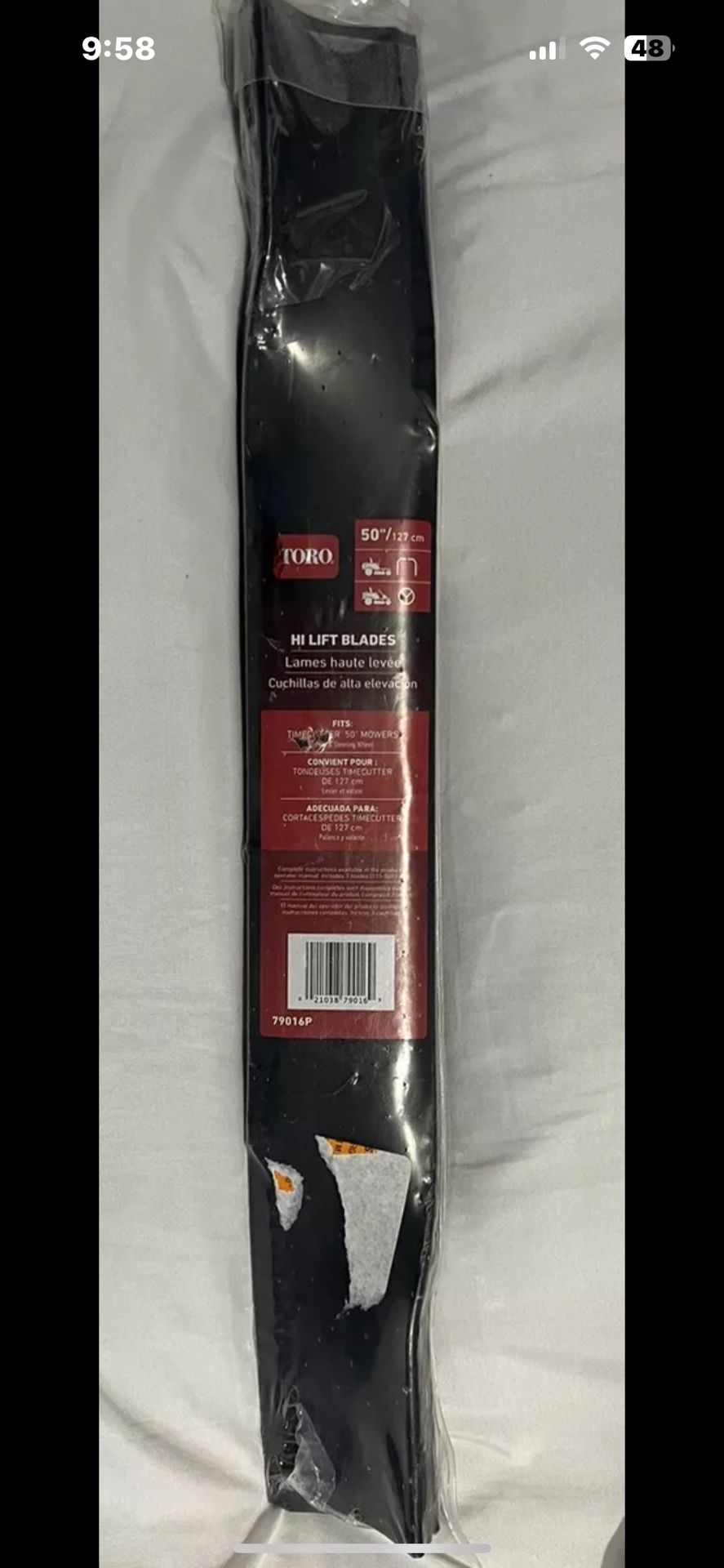 Toro Riding Lawnmower 50" Hi Lift Blade Kit for Exmark Tractor 115-5059-03