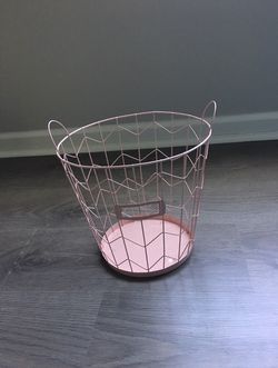 Pink trash can