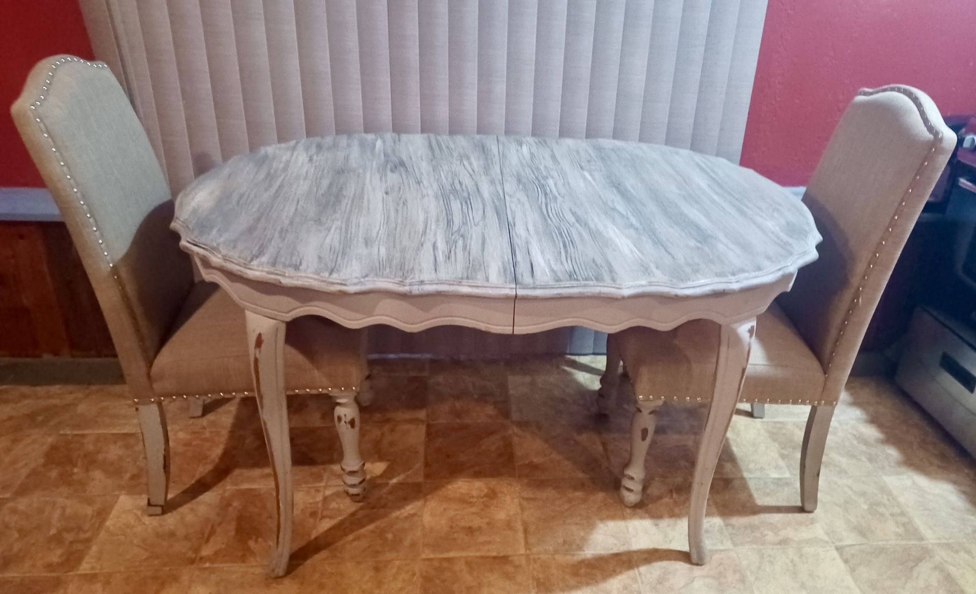 Gorgeous Brand, New Wood Custom Table With Two Chairs, Bench, And Extender