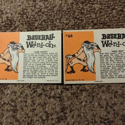 Baseball Weird-ohs #30 And #64 Trading Cards 