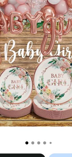 Baby Girl Baby Shower Party Supplies Set for 25