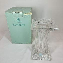 #1760 Vintage Partylite Prism Pedestal Crystal Candleholder/Vase 7 Inches Tall