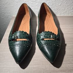 Brooks Brothers Exotic Embossed Lambskin Flats.  Size 8