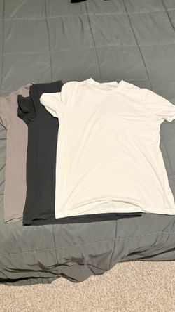 Three-pack basic t-shirts white, black, and gray. Great condition. Size: Medium