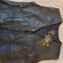Woman’s Leather Jacket  X2 New Black Vest