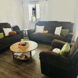 Brown Sofa Set - 3 Piece 