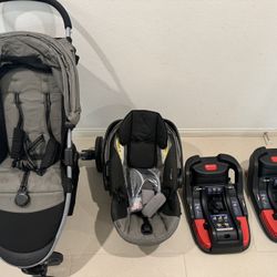 Britax B-Agile Stroller & Car Seat with 2 stands