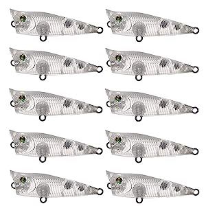 FREE FISHER Unpainted Fishing Lures, 10pcs Clear Crankbait Blanks Bodies
