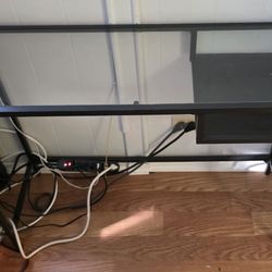 Glass Desk Space Saver D14xL39xH29"