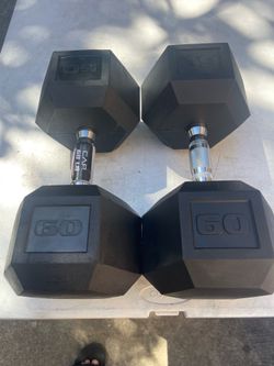 CAP Barbell, 60lb Rubber Hex Dumbbell, Single