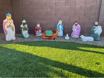 Vintage Blow Mold Nativity Set