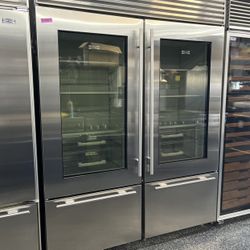 Subzero Stainless Steel Bottom Freezer 60” Built In Set 
