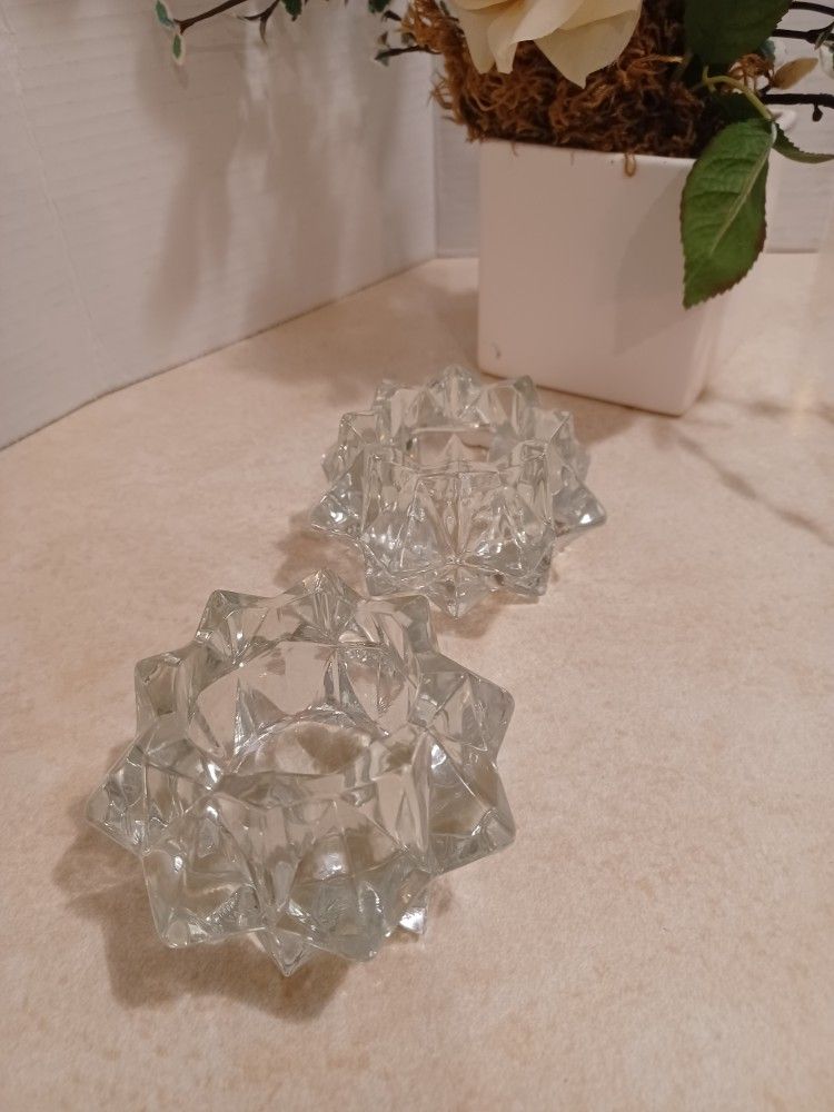 Two Studded Thick & Heavy Vtg Candle Holders