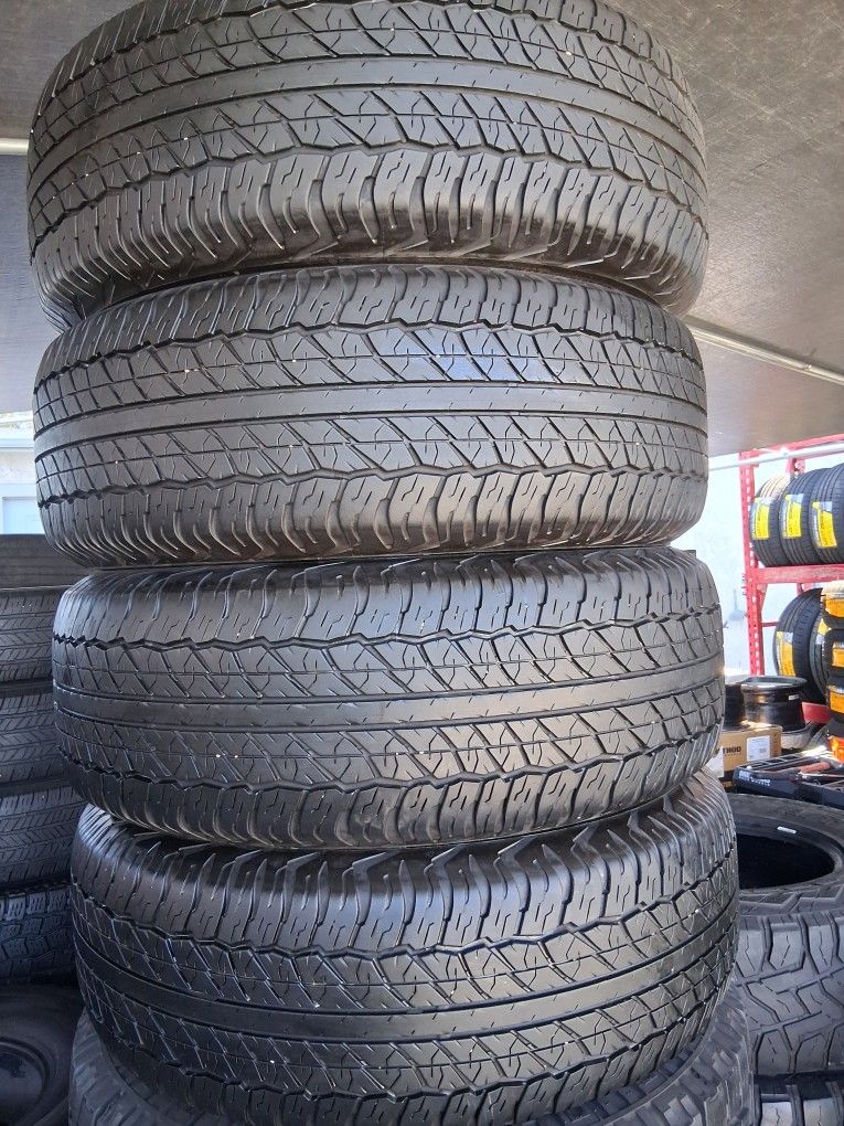 4 used Tires 265/70r17 Dunlop 💸free Installation and balance ‼️ 👌
