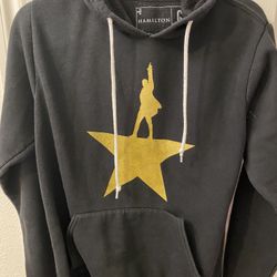 Hamilton Musical Hoodie Adult Small Black Fleece Lined Sweater Authentic Excellent condition 