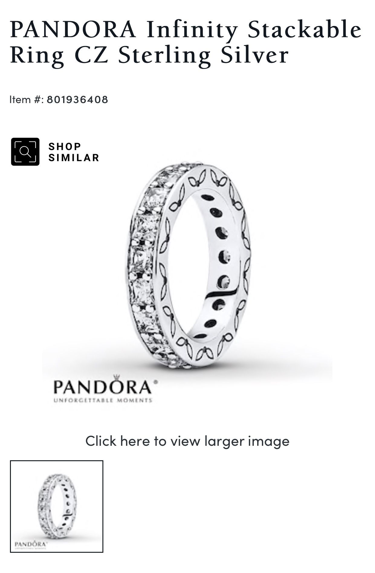 Pandora ring new in box with tag