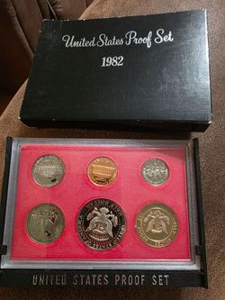 1982 United States Proof Coin Set San Francisco Mint Copper Denomination $1