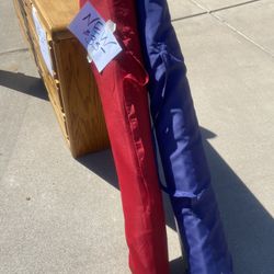 outdoor umbrella - HD Designs 9 Ft market umbrella with crank and tilt plus cover. Blue or Red.  NEW
