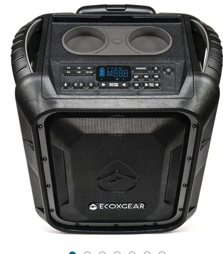ECOXGEAR EcoBoulder+ GDI-EXBLD810 Rugged Waterproof Floating Portable Bluetooth Wireless 100 Watt Speaker and PA System (Gray)

