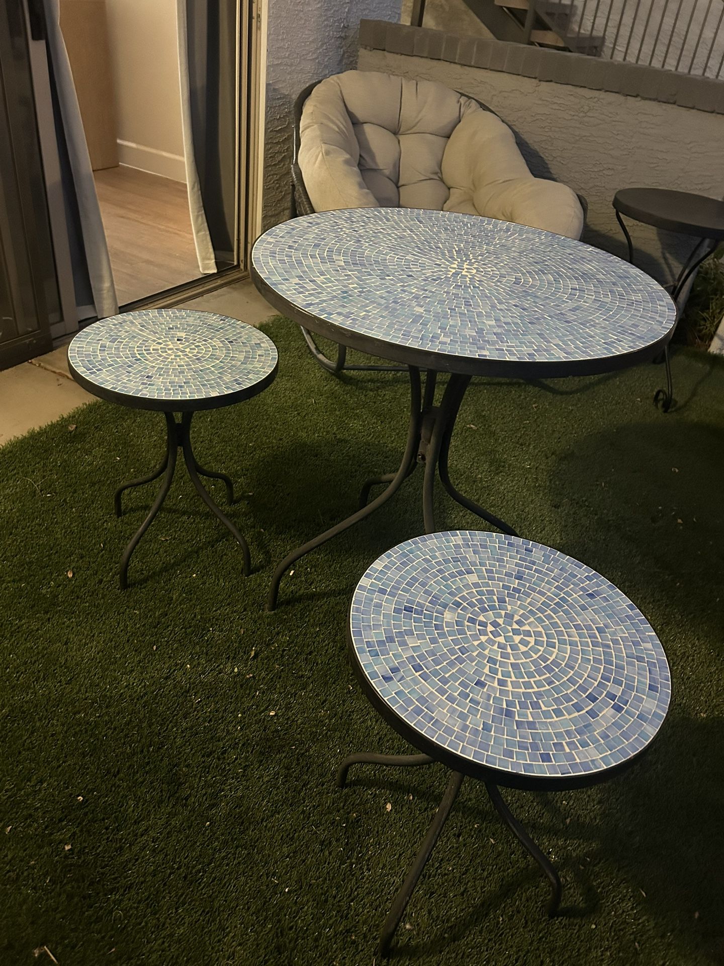 World Market Blue Mosaic Tile Tables Outdoor 