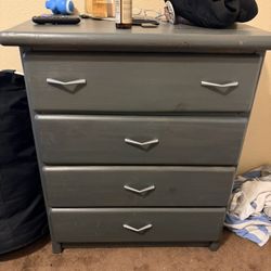 Blue Gray Dresser And Desk