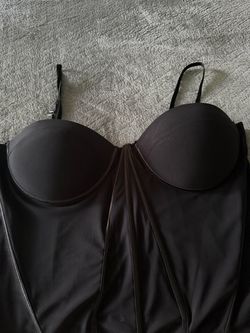 Black Bustier Corset Top with Cups