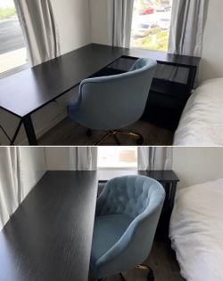 Corner-Shaped Desk (Dark Wood)