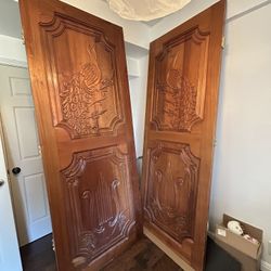 Double Solid Wood Doors Hand Made in Mexico 