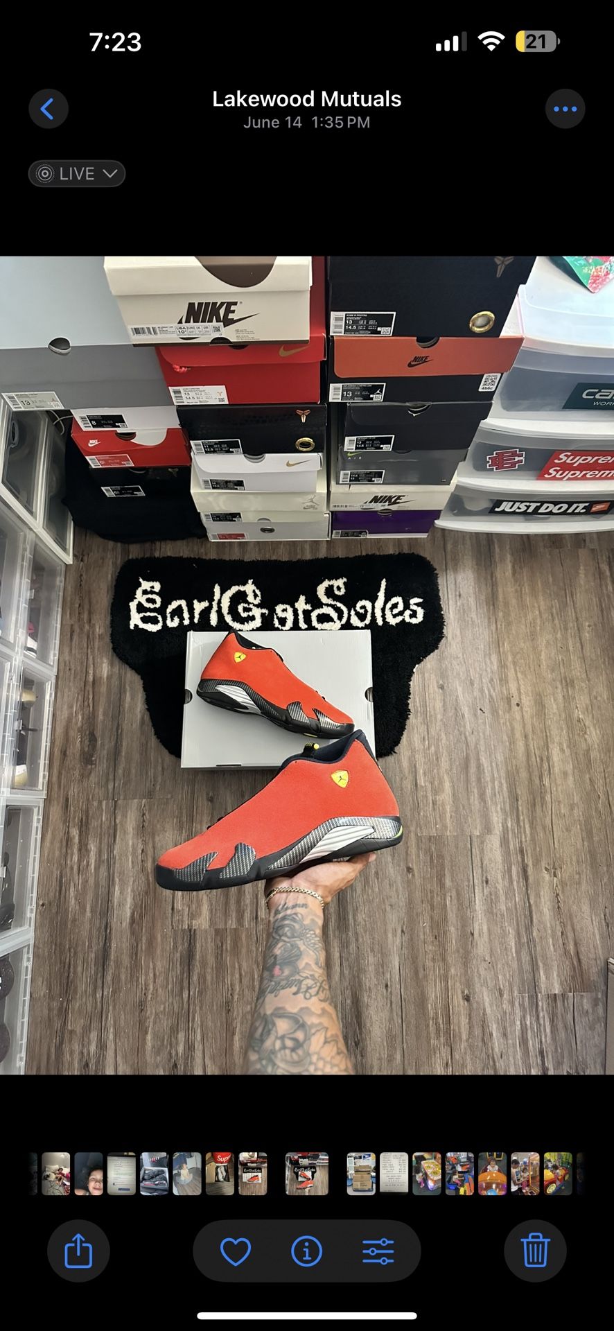 Jordan 14 Ferrari Size 13