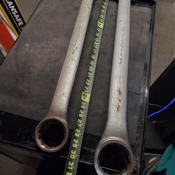 Proto 1276 (2-3/8") And 1272  (2-1/4" ) 12-Point Straight Head Satin Combination Wrenches