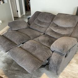 Love Seat Recliner Gray Color 