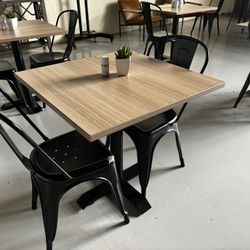 2 LUNCH TABLES 2 CHAIRS PER TABLE