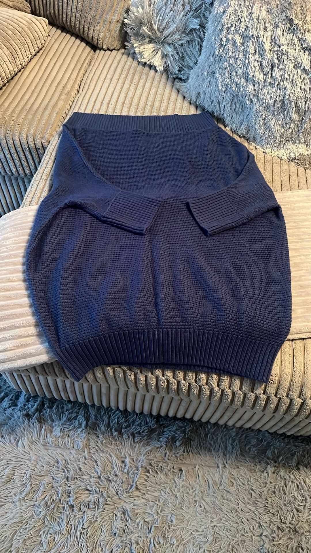 Blue Off Shoulder Sweater/ Dress