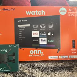 40in Roku Tv With Wall Mount