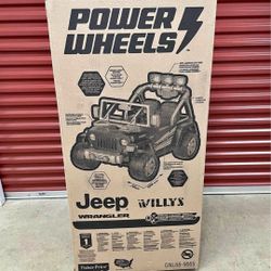 Power Wheels Jeep Wrangler Willys
Battery-Powered Ride-On Vehicle